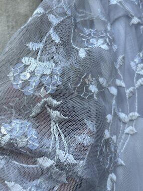 Vintage Embroidered Blue Caramia 3-Piece Set, Sequins Sz 20W